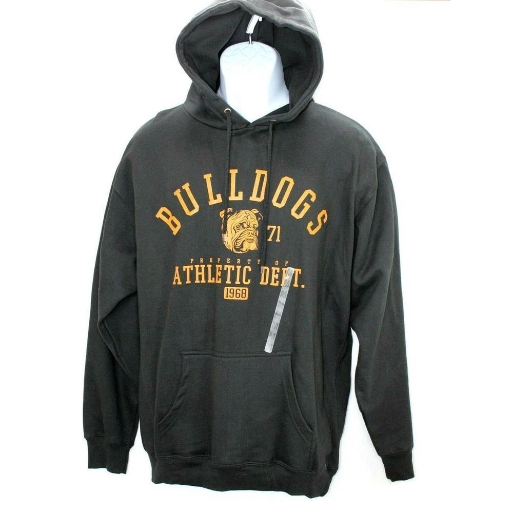 BULLDOGS Sweatshirt Hoodie Hood Men's Sz M Black OVB Old Varsity Brand NWT